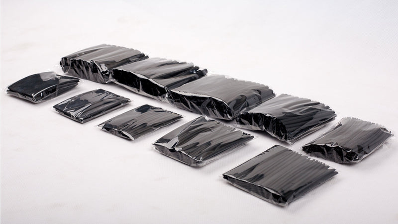 SummitLink 415 Pcs Black Assorted Heat Shrink Tube 10 Sizes Tubing Wrap Sleeve Set Combo