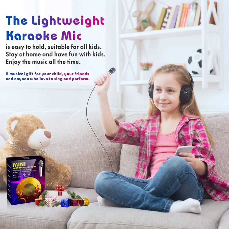 [AUSTRALIA] - [2PCS] Mini Karaoke Microphone, Wootrip Mini Voice Recording Microphone Portable Karaoke Mic for Singing, Recording, Voice Recording (Black and Gold) Black and Gold 