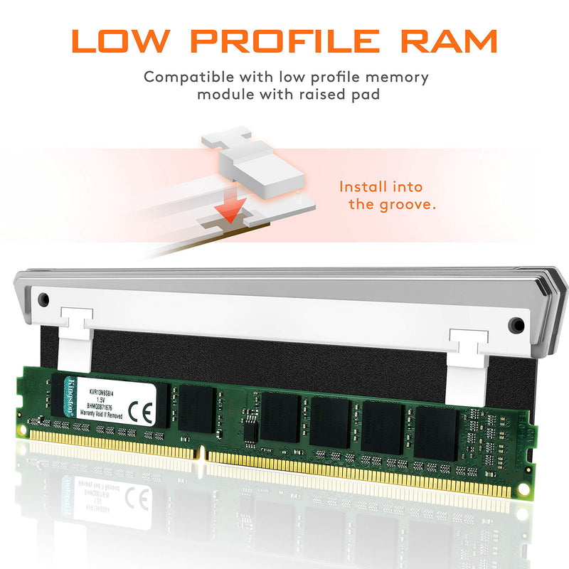 EZDIY-FAB 5V ARGB Memory RAM Cooler DDR Heatsink for DIY PC Game MOD DDR3 DDR4, Plating ARGB Lighting Bar (Compatible with ASUS Aura Sync,GIGABYTE RGB Fusion and MSI Mystic Light Sync)-1 Pack-PI061