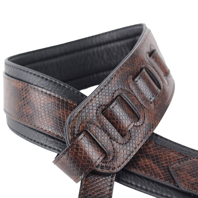 Walker & Williams SF-05 Dark Brown Scaled Snake Pattern with Snakehead & Padded Back