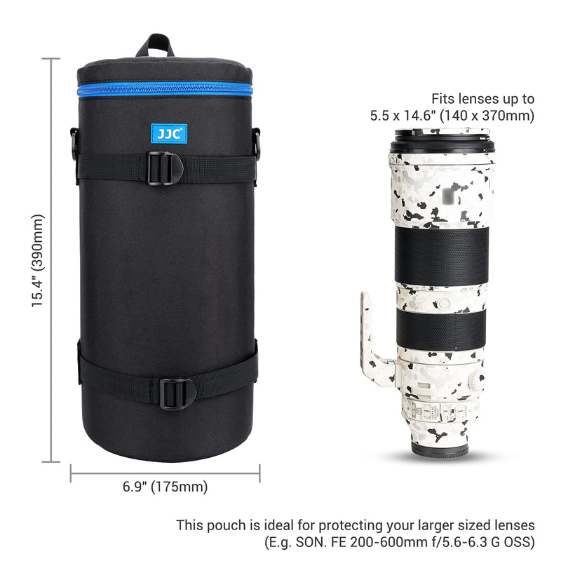 [AUSTRALIA] - JJC Camera Lens Pouch Case for Sony FE 200-600mm f/5.6-6.3 G OSS Super Telephoto Zoom Lens with Reversed Lens Hood &Teleconverter, Zipper Polyester Lens Protective Bag Interior Size 5.51X14.57” XXXXXL 