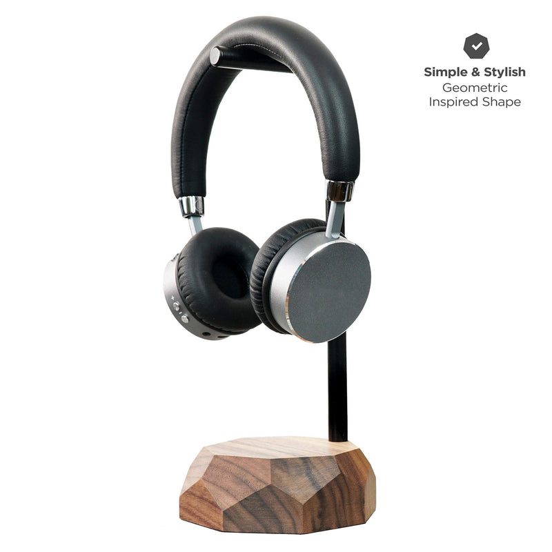 Oakywood Geometric Solid Wood Headphone Stand {Walnut} Walnut