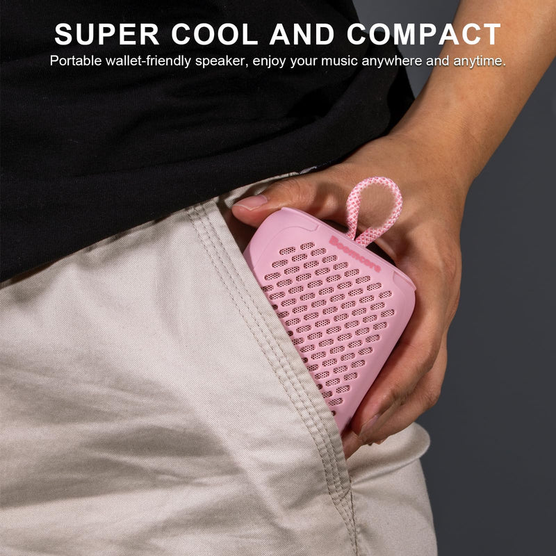 [AUSTRALIA] - Boomcore Ultra-Portable Bluetooth Speaker, 12H Small Box with Big Sound, Lightweight and Rugged Outdoor Speaker, Wireless IPX7 Waterproof Speaker for Home, Party, Gift for Women/Girls - Pink 