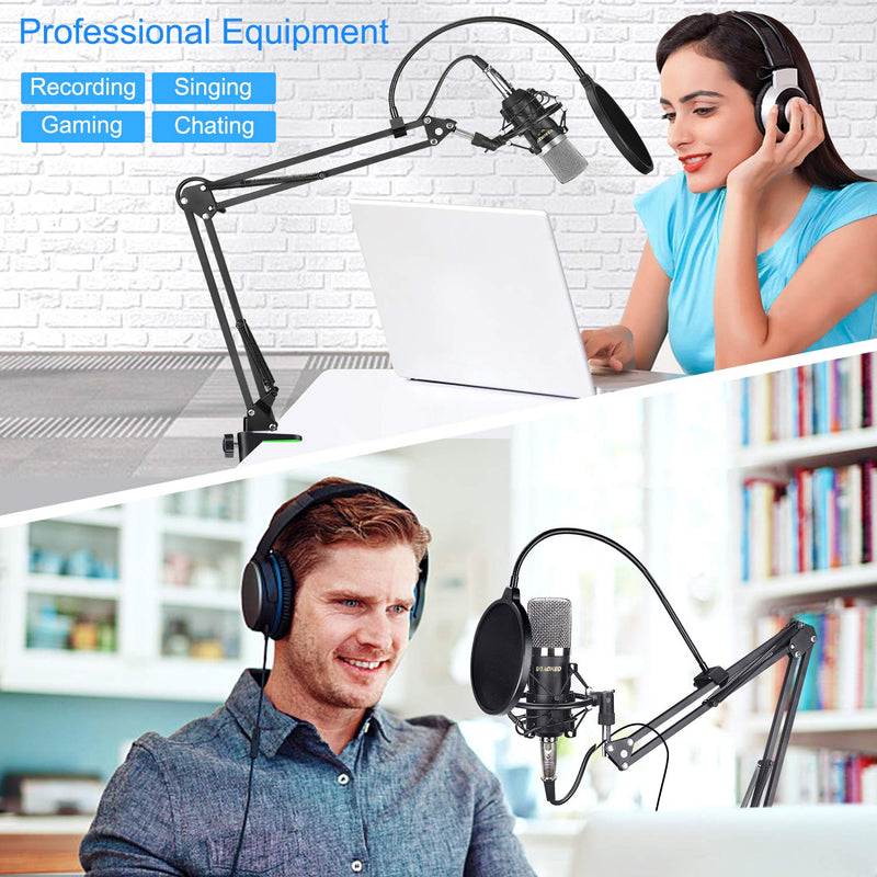 [AUSTRALIA] - Aokeo AK-35 Microphone Stand Desk Adjustable Compact Microphone Suspension Boom Scissor Arm Stand For Blue Yeti,Blue Snowball iCE, Professional Streaming, Voice-Over, Recording, Games 