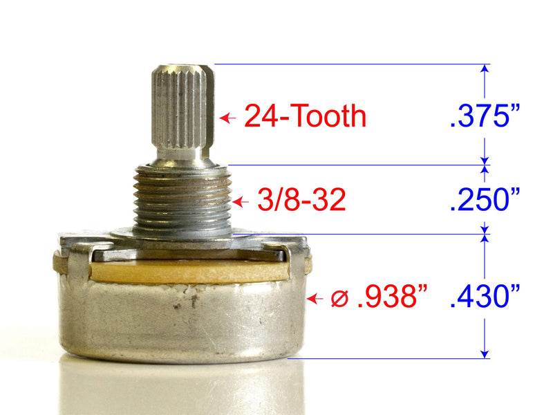 CTS Pot, 250k Audio, Split Shaft (10 Pack)