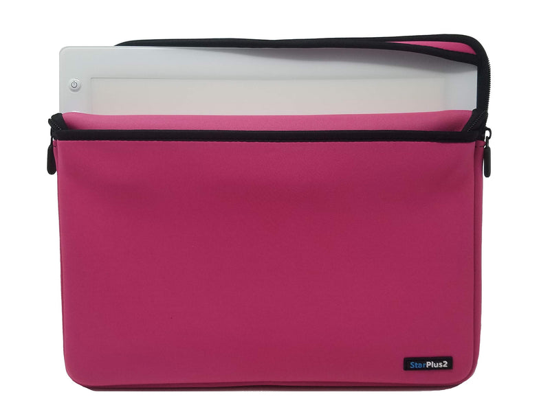 StarPlus2 Protective Neoprene Sleeve 13.75" x 11.5" x 1" Case Pouch Sized for The Cricut Bright Pad Tracing Light Board - Pink with Black Trim Zipper - Pink