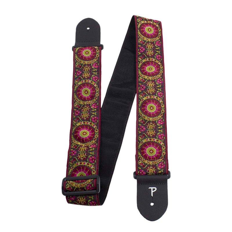 Perri's Leathers Ltd. Jaquard Collection Guitar Straps Burgandy