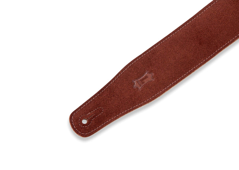 Levy's Leathers Suede Guitar Strap with Sheepskin Padding; Brown (MS26SS-BRN)