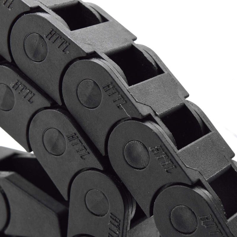 Plastic Drag Chain Cable Carrier Closed Type with End Connectors R18 10 x 10mm L1000mm for Electrical CNC Router Machines