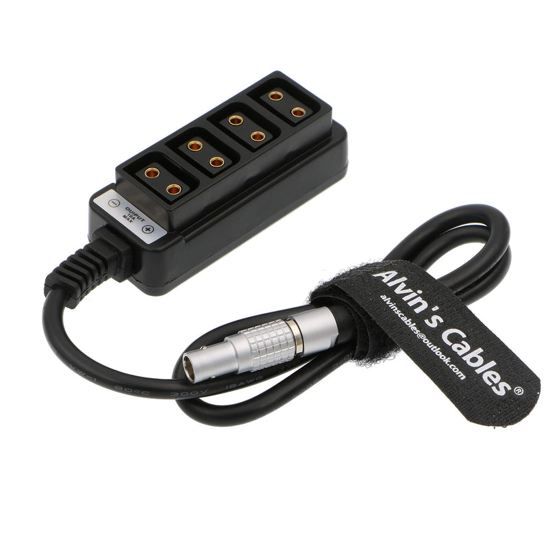 Alvin's Cables 2 Pin Male to 4 D Tap Female Splitter Cable for ARRI RED DSMC2 Jetpack RTmotion Sidekick