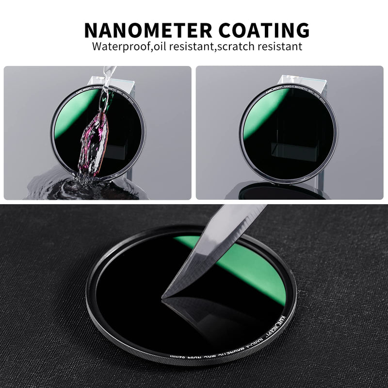 K&F Concept 52mm Magnetic Quick Swap System ND64 Lens Filter (6-Stop Fixed Neutral Density Filter) Hydrophobic with 28 Multi-Layer Coatings for Camera Lens