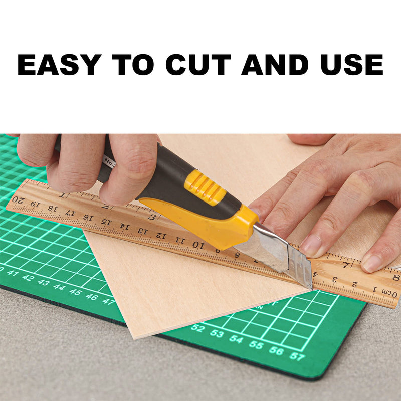 (12-Pack) 6”x6”x1/8” balsawood Sheets for Crafts - Perfect for Architectural Models Drawing Painting Wood Engraving Wood Burning Laser Scroll Sawing 1/8*6*6"