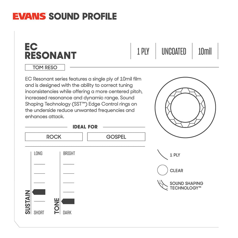 Evans EC Resonant Drum Head, 16 Inch