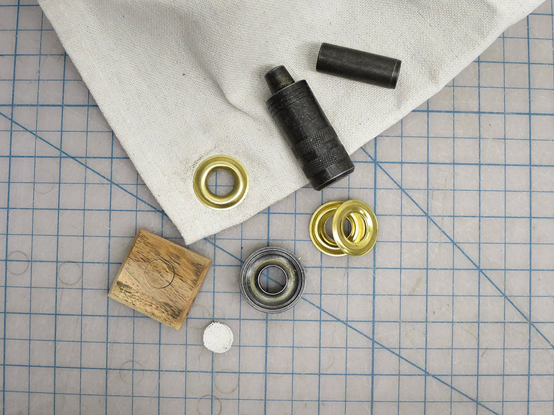 General Tools 3/8"-1/2" Grommet Kit - Rustproof Solid Brass Grommets for Tarp Repair, Reinforcing Canvases, and Fabric Rings