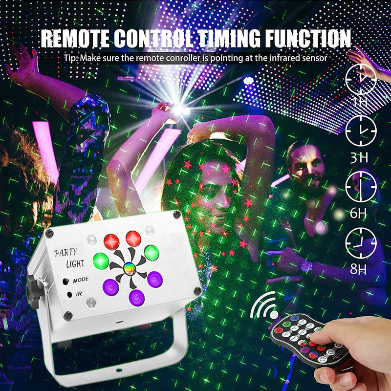 Dj Disco Lights, USB Party Stage Lights, 240 LED Patterns Sound Activated and Strobe Effects with Remote Control for kids Birthday, Family Gathering, Karaoke, Christmas, Wedding