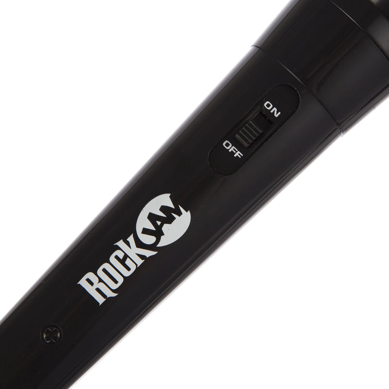 RockJam Karaoke Microphone Wired Unidirectional Dynamic Microphone with Three Metre Cord - Black Wired Karaoke Microphone