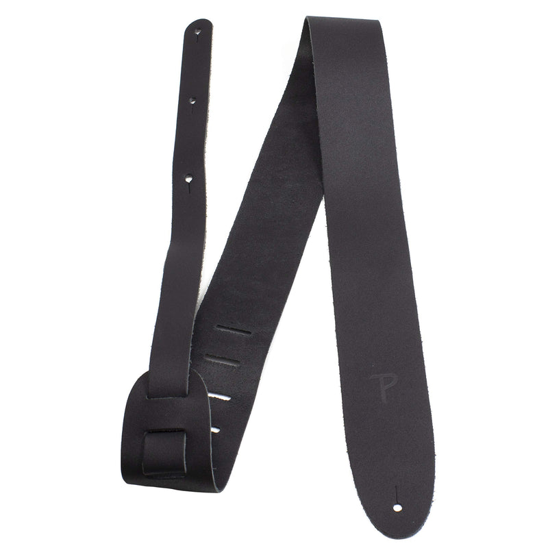 Perri’s Leathers Ltd.- Guitar Strap– Basic Leather- Adjustable- for Acoustic/Bass/Electric Guitars Black 2.5"