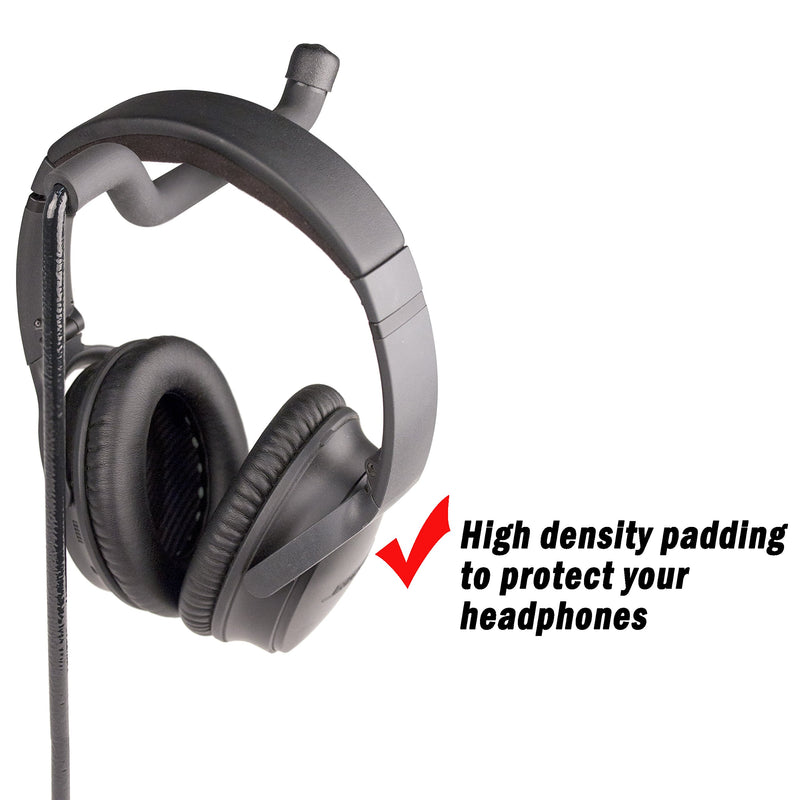 [AUSTRALIA] - String Swing Headphone Stand - Headset Holder for Mpow Beats Bose JVC and Sony - Hangs Any Sized Over Ear Headphones - Universal Mount for Any Desk - Black CC59 