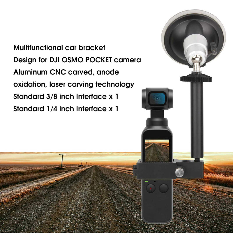 Camera Suction Mount, 3/8 & 1/4 Car Bracket Windshield Mount Bracket Suction Cup Holder, Camera Stand for DJI OSMO Pocket/Pocket 2 Camera