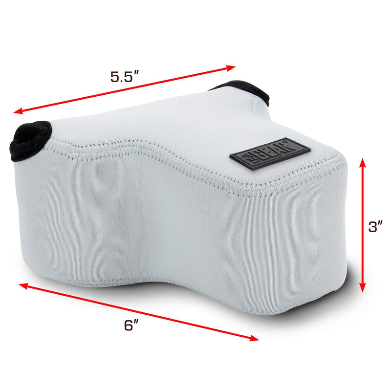 USA GEAR DSLR Camera Sleeve Case (Gray) with Neoprene Protection, Holster Belt Loop and Accessory Storage - Compatible with Nikon D3100, Canon EOS Rebel SL2, Pentax K-70 and Many More Gray