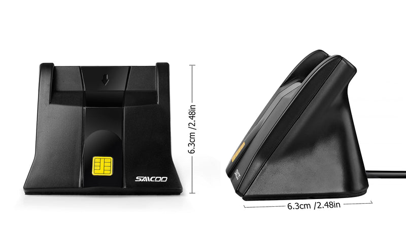 saicoo Type C Smart Card Reader DOD Military USB C Common Access CAC Card Reader, Compatible with Win, Mac Os X (Vertical Version) Type-C Smart reader V2