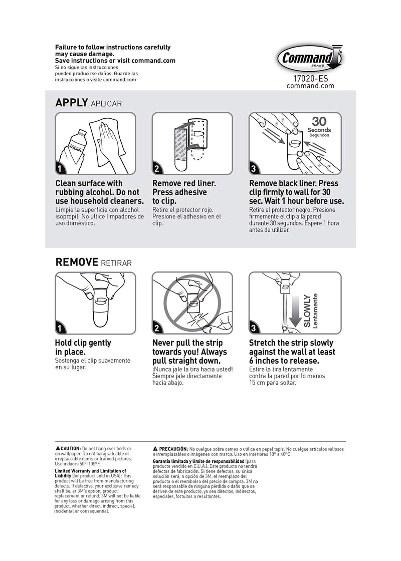 Command Medium Replacement Strips, White, 12-Strips, Re-Hang Indoor Hooks 12 Strips White Refill Strips