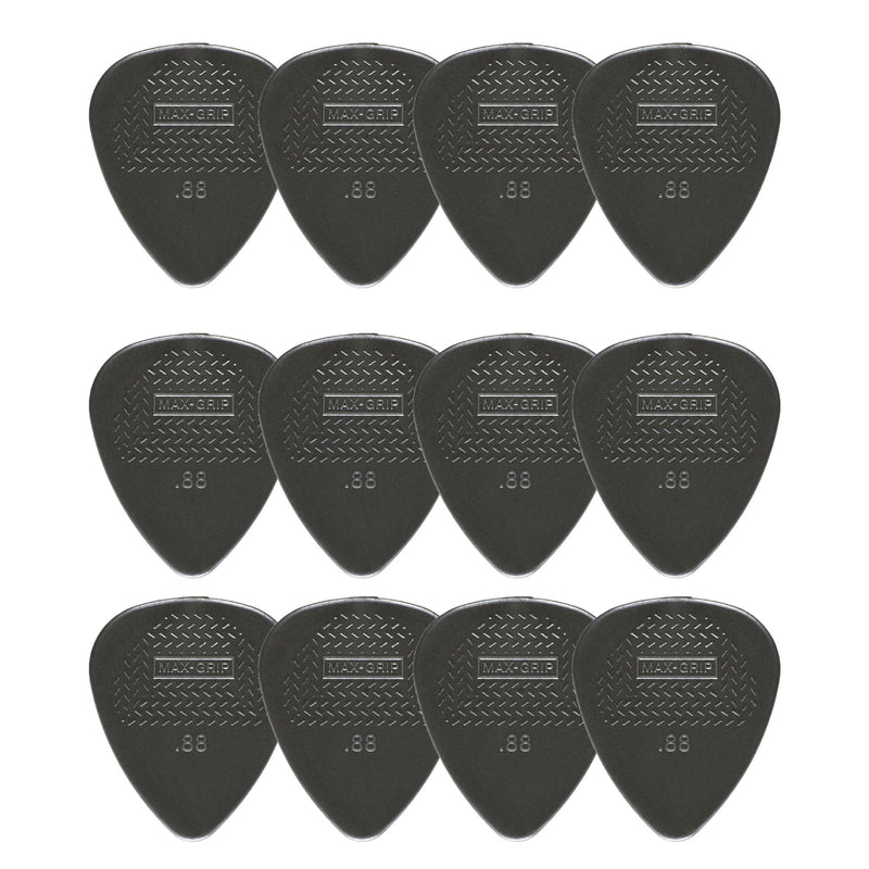 Jim Dunlop Nylon Max Grip Guitar Picks - 12-Pack 0.88 mm