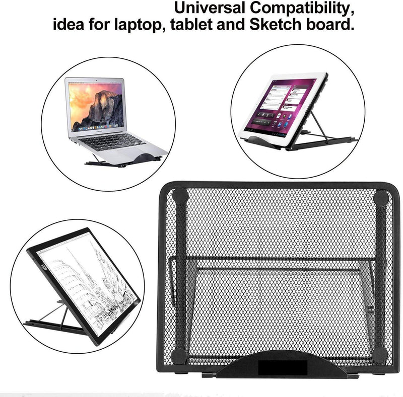 Large Version Stand Ventilated Adjustable Light Box Laptop Pad Stand, Multifunction(12 Angles) Skidding Prevented Tracing Holder for AGPtek/Huion A3 A4 LED Tracing Light Pad & Diamond Painting silver