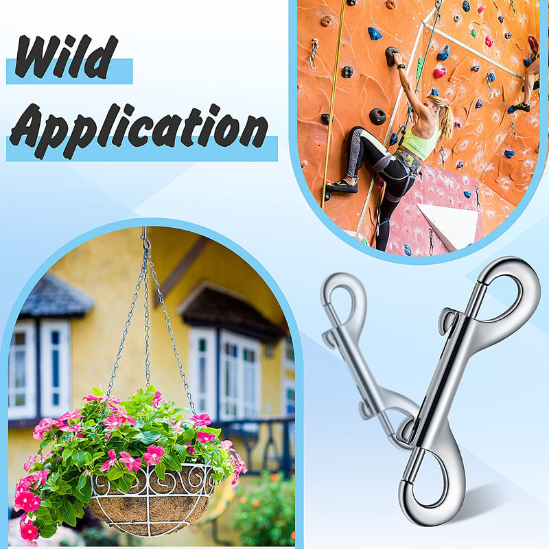 12 Pieces Double Ended Bolt Snaps Hook Zinc Alloy Double Trigger Clips Home Pet Accessory for Linking Dog Leash Collar Leash Key Chain Horse Tack Pet Sling Feed Buckets (3.5 Inch) 3.5 Inch