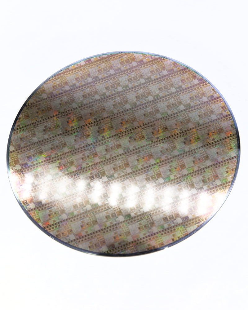 CPU Wafer Silicon Art, Double Side Polished Uncut Ic Si Wafer, Integrated Circuit Real Chip, Can Be Used As A Geek Toy, Gift, Viewing, Collection, Exhibition, Decoration Or Teaching, 8 in