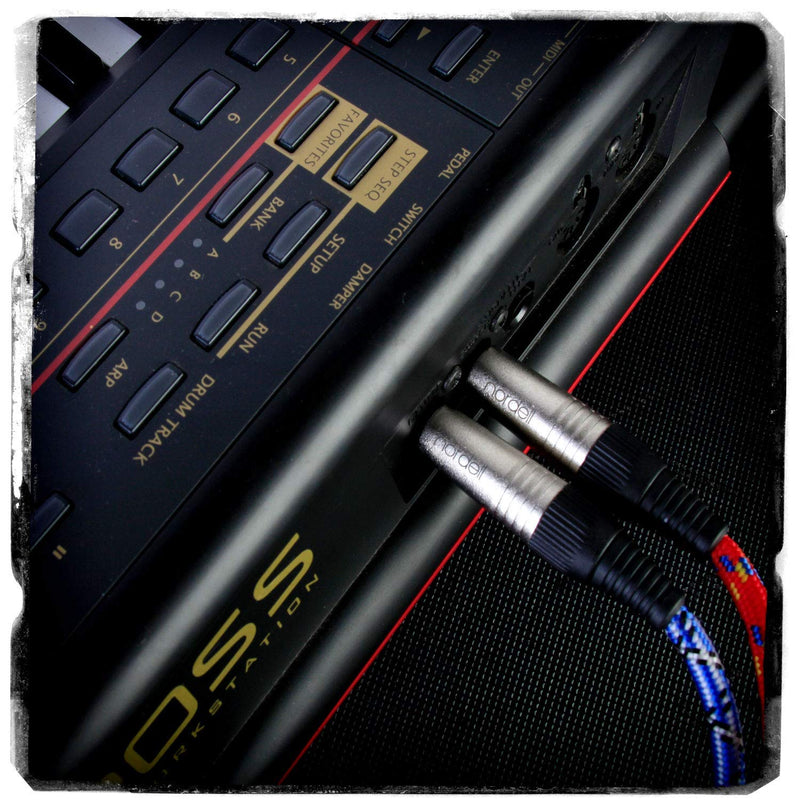 Premium Braided Guitar Cable: 3m / 10ft Mono 1/4 inch Jack Lead for Bass, Electric, Keyboard, Amp etc. Black: 3m / 10ft, Straight to Angled Jacks