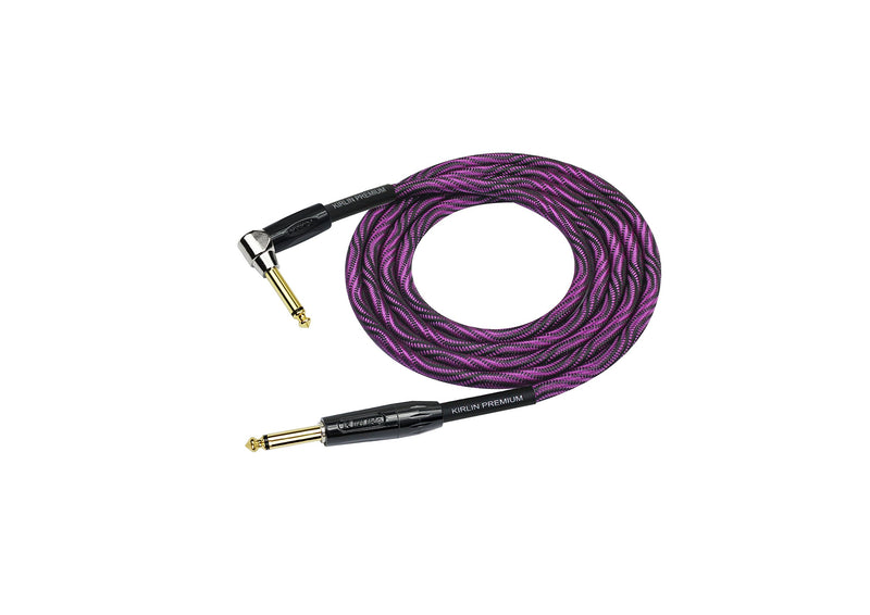 [AUSTRALIA] - KIRLIN Cable IWB Instrument Cable, 1/4-Inch Right Angle to Straight, Black Purple Wave, 10FT (IWB-202 BFGL-10/WBP) 