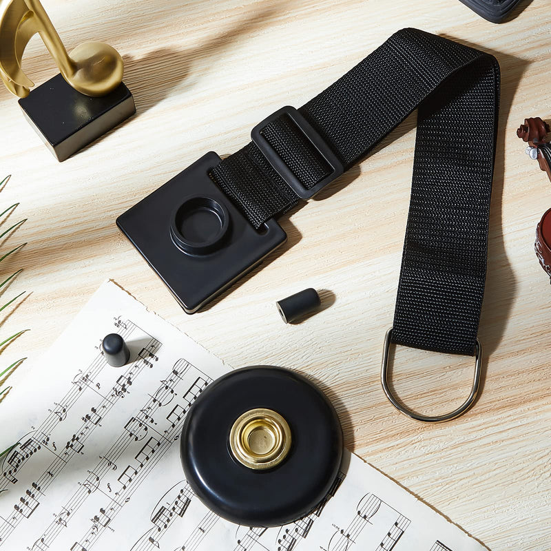 4 Pcs Cello Endpin Anchor Accessories Include Adjustable Strap with Thick Pad Endpin Stand Holder Cello Anti Slip Mat and Rubber Tip Floor Protectors for Cello Bass Instrument Accessories, Black