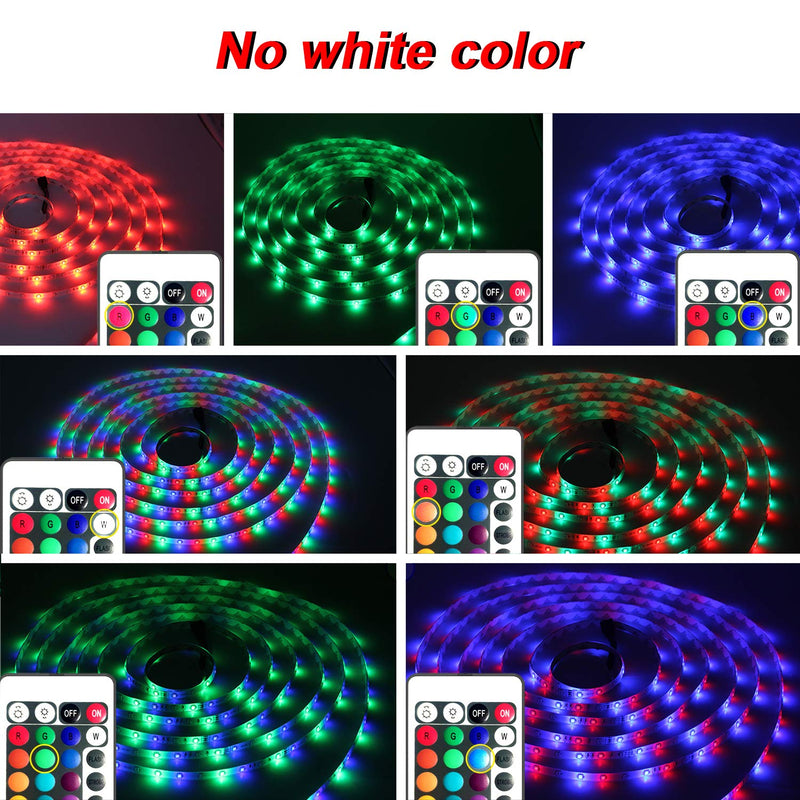 [AUSTRALIA] - Dalattin Led Strip Lights 16.4ft Color Changing 300 LEDs Work with 24 Keys Remote and 12V Power Supply Flexible for Bedroom and Indoor Decoration No White Color 