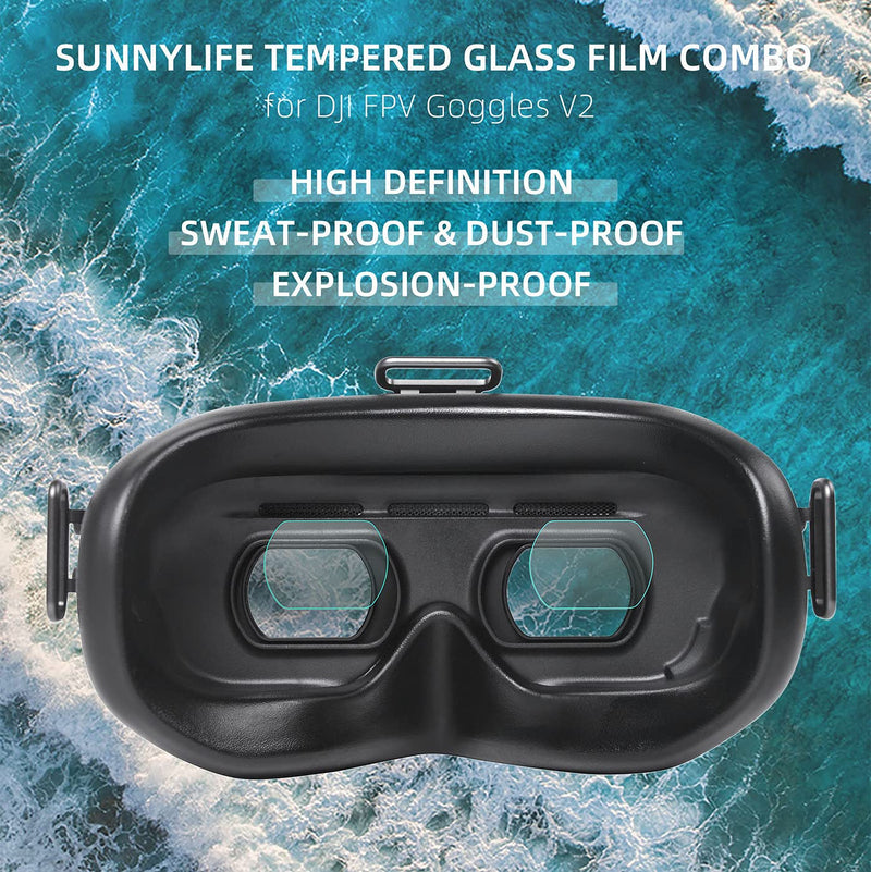 CZFRIEND Goggles V2 Protective Cover Dust-Proof Sun Protection Antenna Memory Card Storage Bag Storage Bag with Lens Protective Film for DJI FPV goggle cover+ lens protective film