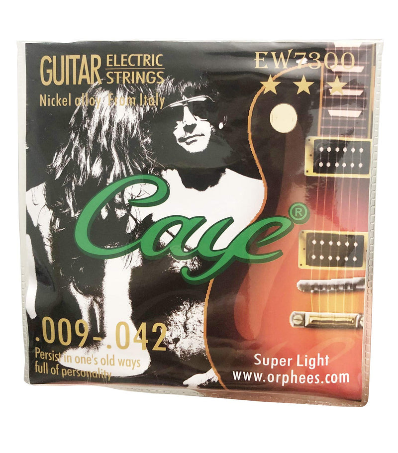 jiaoguo 10 Pack Caye EW7300 Nickel Plated Steel Electric Guitar Strings Super Light 009-042