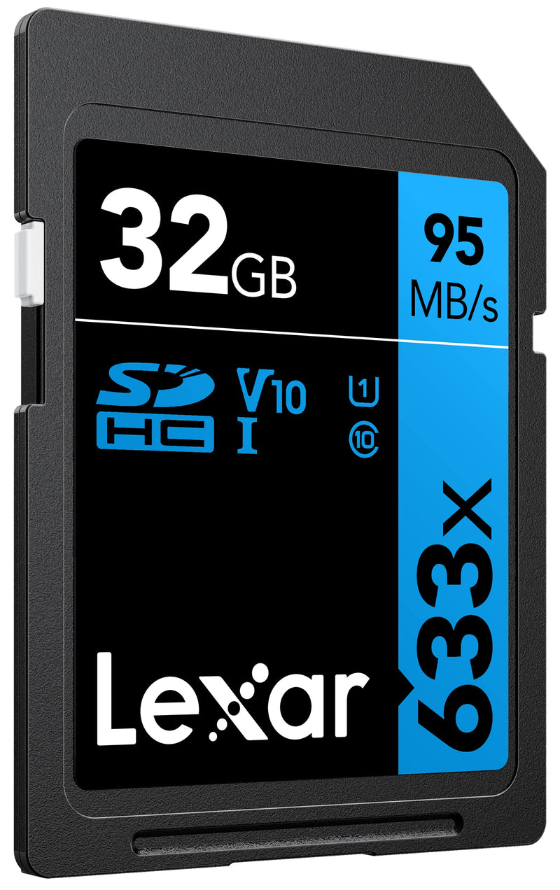 Lexar Professional 633x 32GB (2-Pack) SDHC UHS-I Card, Up To 95MB/s Read, for Mid-Range DSLR, HD Camcorder, 3D Cameras, LSD32GCB1NL6332 (Product Label May Vary) 32GB 2 Pack