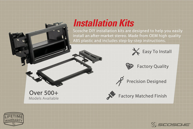 Scosche TA2159B Compatible with 2016 - Up Toyota Prius (not Prius Prime) ISO Double DIN w/Pocket Dash Kit Black