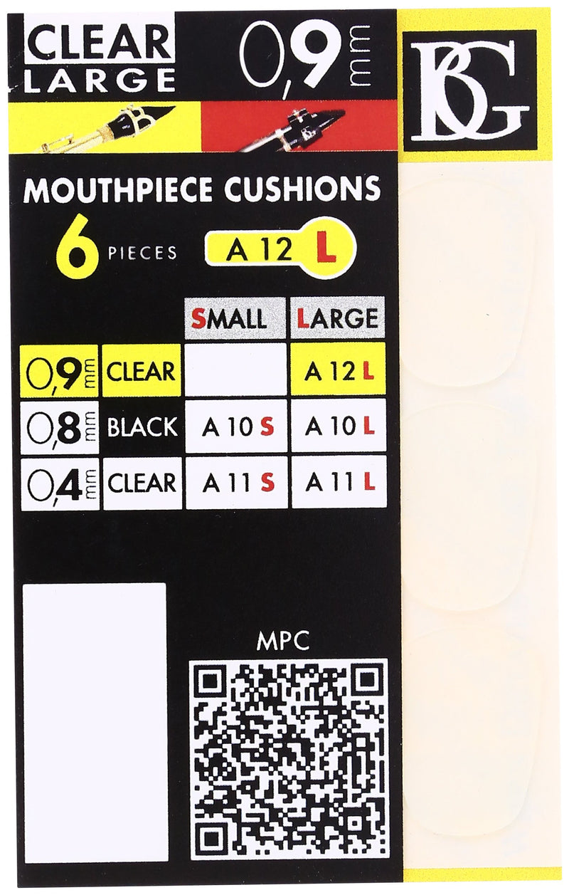 BG-A12L - Mouthpiece patch for Clarinet and Saxophone, Clear, Large, 0.9mm (6x)