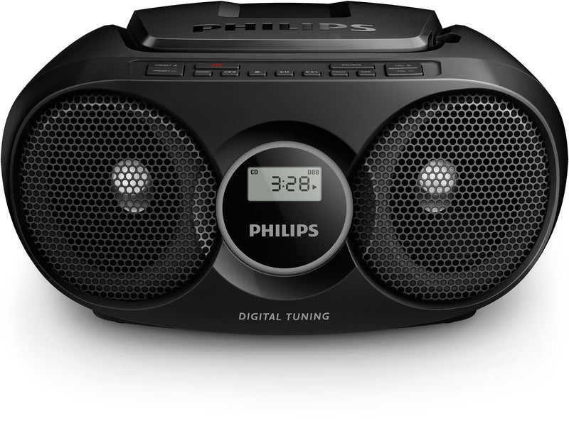 Philips CD Player AZ215B/05 CD Player Radio (Dynamic Bass Boost, FM Stereo Tuner, CD Shuffle/Repeat Function, 20-Track CD Programmable, 3.5-mm Audio-In) Black