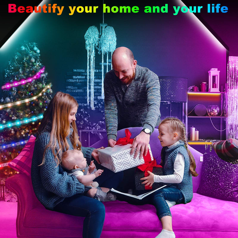 [AUSTRALIA] - Borllyem Led Strip Lights 49.2 Feet, Color Changing Led Light Strip 5050 SMD Rope Lights 44Keys Remote Led Lights for Bedroom Home Party 