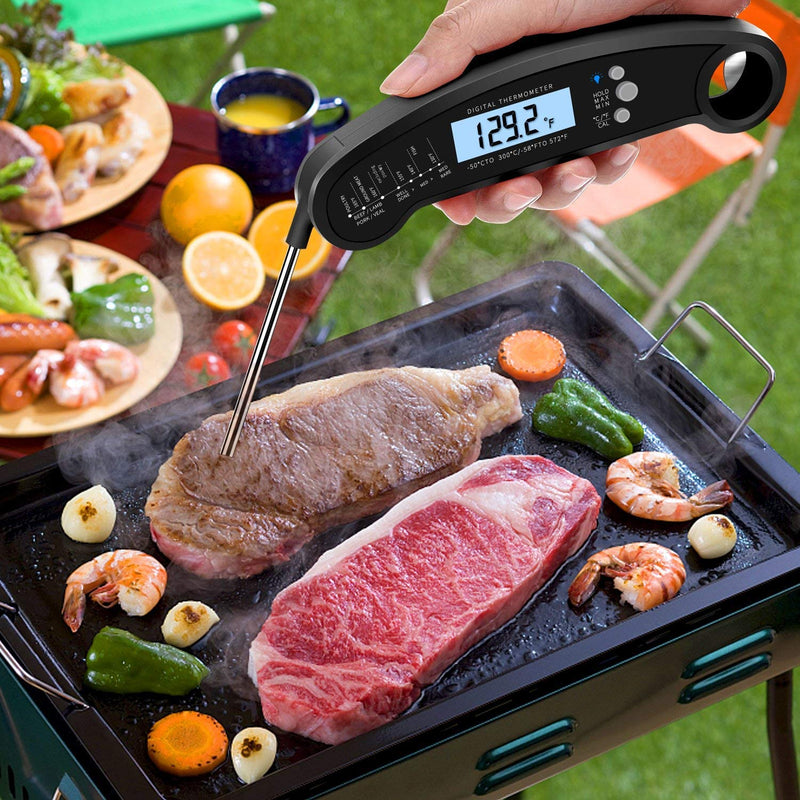 SKERYBD Digital Meat Thermometer for Cooking and Grilling, 2S Instant Read & ±1 High Precision, Easy to Use, IP67 Waterproof, for Kitchen Food Candy