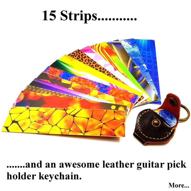 Pick-a-Palooza DIY Guitar Pick Punch with Leather Key Chain Pick Holder, 15 Pick Strips and a Guitar File - Black/Black