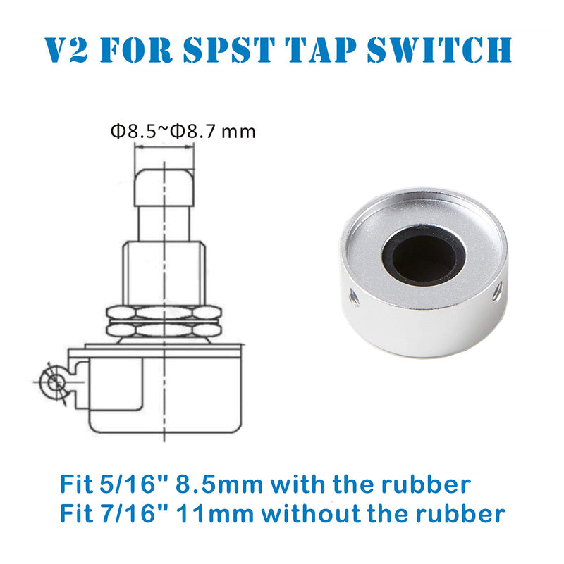 SOLUTEK V2 for SPST Pedal Switch (5/16"8.5mm Round-headed) Increase Comfort and Accuracy Stay Firmly enhanced by 3 Screws and Pre-tight Silicones 6 Pack Black