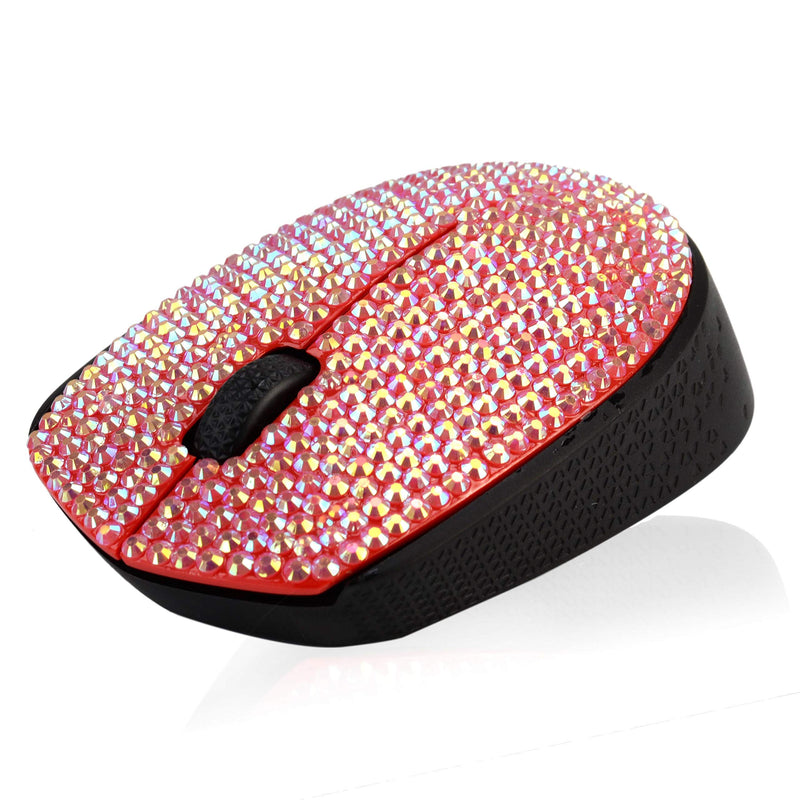 SA@ Brand Luxury Bling Dazzle Jeweled Rhinestone Crystal Wireless Mouse for Computers and Laptops Office (M170 Pink) M170 Pink