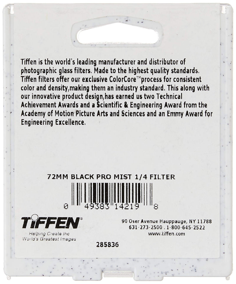 Tiffen 72BPM14 72mm Black Pro-Mist 1/4 Filter Single