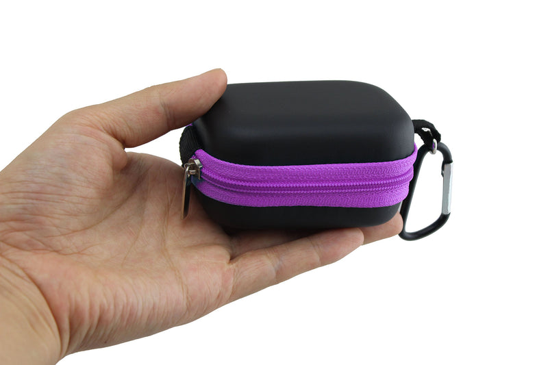 Premium 6 Pack 5ML Roller Bottles With 1X Essential Oil Carrying Case Perfects For Purse Travel 1PCS Opener Key Tool Some Blank lables (Purple) Purple