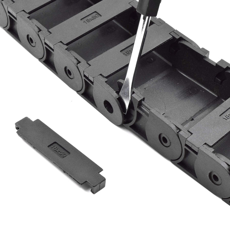 [AUSTRALIA] - Plastic Drag Chain Cable Carrier Closed Type with End Connectors R38 18 x 50mm L1000mm for Electrical CNC Router Machines 