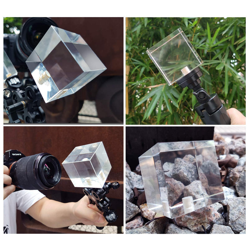 Selens Photo Photography Prism with Female 1/4 Inch, Professional Crystal Glass Cube Create Light Rainbow Effect for Camera Lens, for Photographer (50mm /2 inch) Cube prism