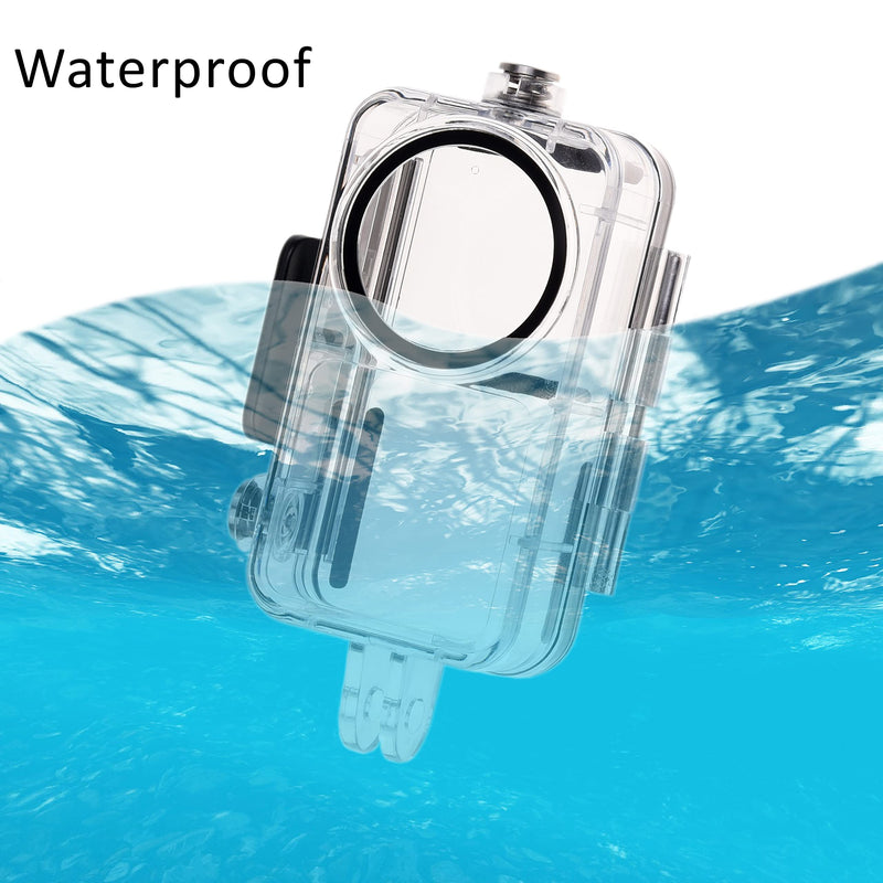 Camkix Waterproof Case Compatible with DJI Action 2 Power Combo or DJI Action 2 Dual-Screen Combo -Transparent - Protects Up to 147ft/45M Underwater - Clear Display - Diving, Skiing, Snorkeling Case
